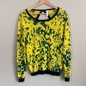 Anthropologie Yellow and Green Long Sleeve Top